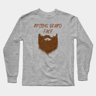 Resting Beard Face Long Sleeve T-Shirt